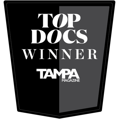 Tampa Magazine Top Doctors winner seal awarded to Dr. Jenna Donoso